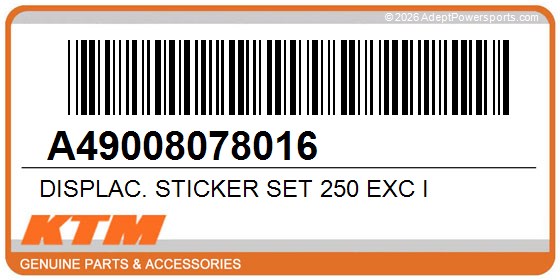 KTM A49008078016 Displac. Sticker Set 250 Exc I