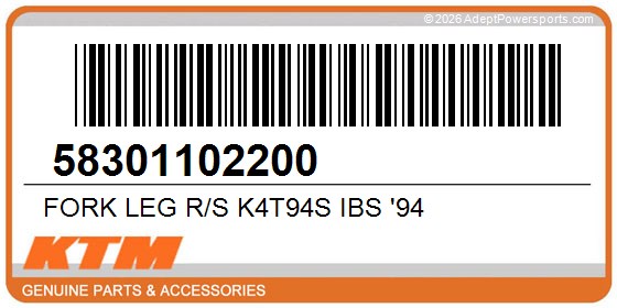 KTM 58301102200 Fork Leg R/S K4t94s Ibs '94
