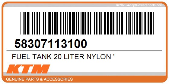 KTM 58307113100 Fuel Tank 20 Liter Nylon '