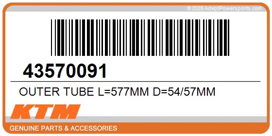 KTM 43570091 Outer Tube L=577Mm D=54/57Mm