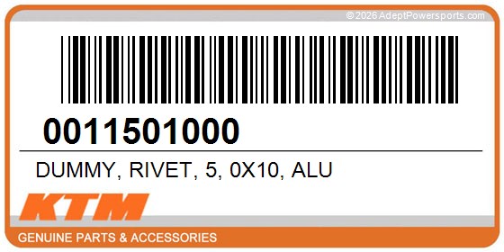 KTM 0011501000 Dummy, Rivet, 5, 0X10, Alu