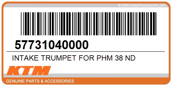KTM 57731040000 Intake Trumpet For Phm 38 Nd