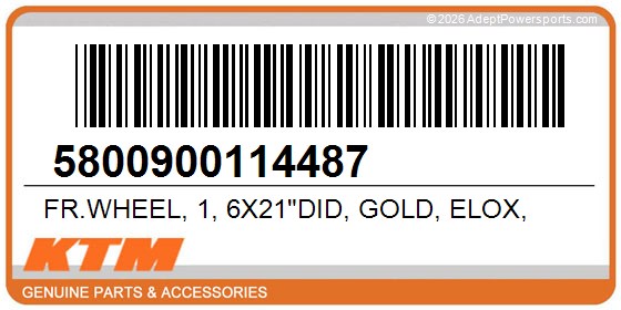 KTM 5800900114487 Fr.Wheel, 1, 6X21"Did, Gold, Elox,