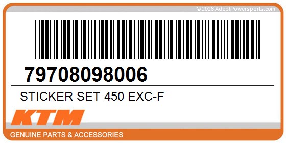 KTM 79708098006 Sticker Set 450 Exc-F