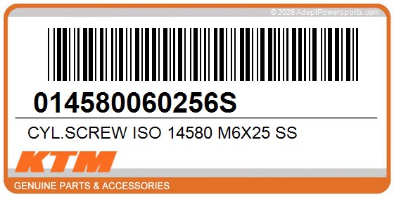 KTM 014580060256S Cyl.Screw Iso 14580 M6x25 Ss