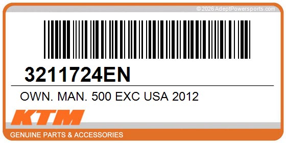 KTM 3211724EN Own. Man. 500 Exc Usa 2012