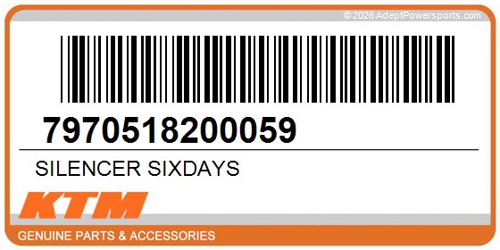 KTM 7970518200059 Silencer Sixdays