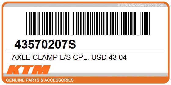 KTM 43570207S Axle Clamp L/S Cpl. Usd 43 04