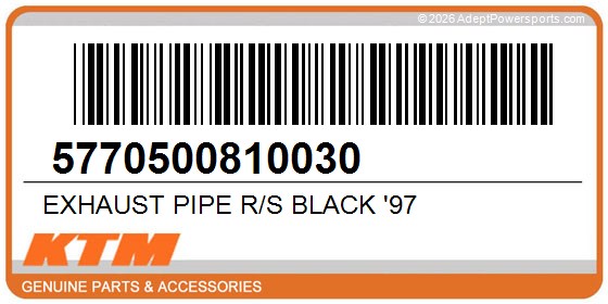 KTM 5770500810030 Exhaust Pipe R/S Black '97