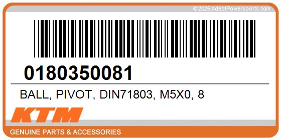 KTM 0180350081 Ball, Pivot, Din71803, M5x0, 8