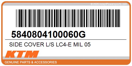 KTM 5840804100060G Side Cover L/S Lc4-E Mil 05