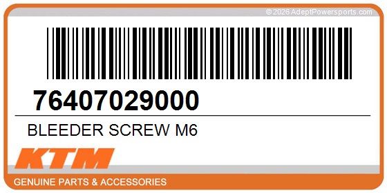 KTM 76407029000 Bleeder Screw M6