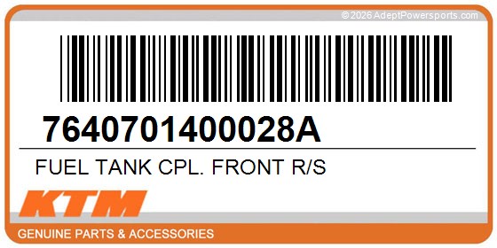 KTM 7640701400028A Fuel Tank Cpl. Front R/S