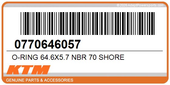 KTM 0770646057 O-Ring 64.6X5.7 Nbr 70 Shore