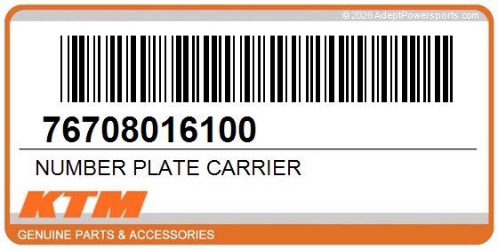 KTM 76708016100 Number Plate Carrier
