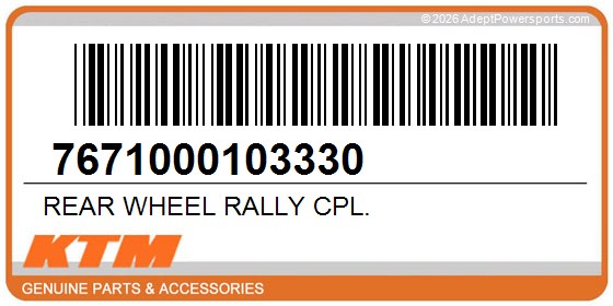 KTM 7671000103330 Rear Wheel Rally Cpl.