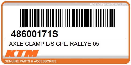 KTM 48600171S Axle Clamp L/S Cpl. Rallye 05