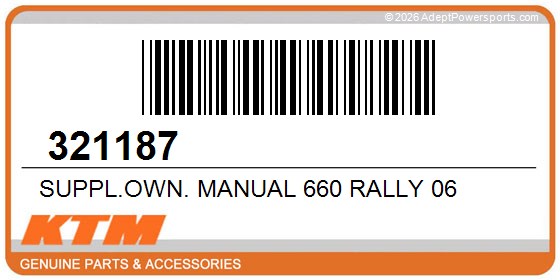 KTM 321187 Suppl.Own. Manual 660 Rally 06