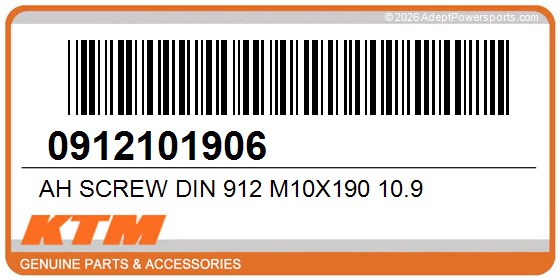 KTM 0912101906 Ah Screw Din 912 M10x190 10.9