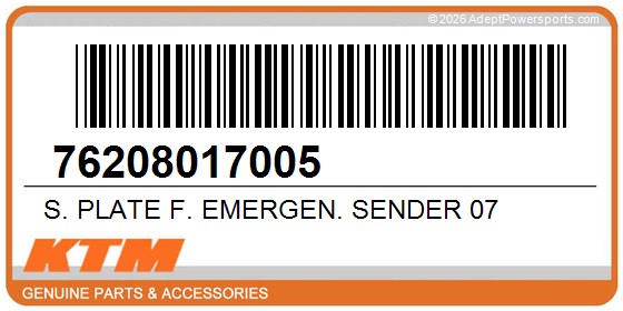 KTM 76208017005 S. Plate F. Emergen. Sender 07