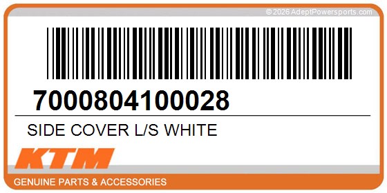 KTM 7000804100028 Side Cover L/S White