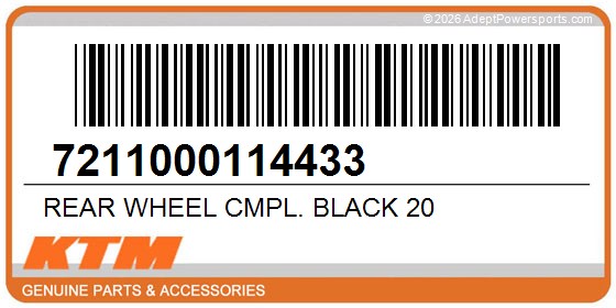 KTM 7211000114433 Rear Wheel Cmpl. Black 20