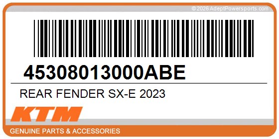 KTM 45308013000ABE Rear Fender Sx-E 2023