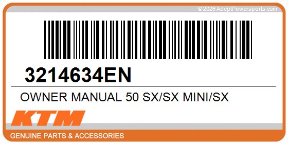 KTM 3214634EN Owner Manual 50 Sx/Sx Mini/Sx