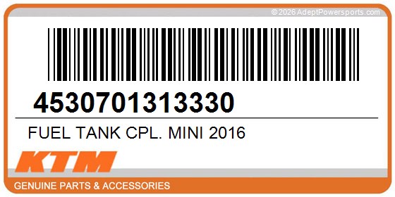 KTM 4530701313330 Fuel Tank Cpl. Mini 2016