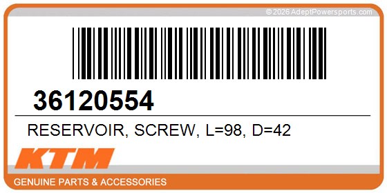 KTM 36120554 Reservoir, Screw, L=98, D=42