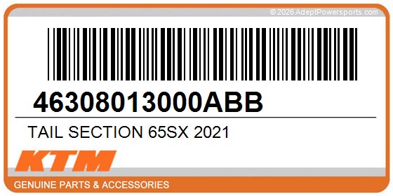 KTM 46308013000ABB Tail Section 65Sx 2021