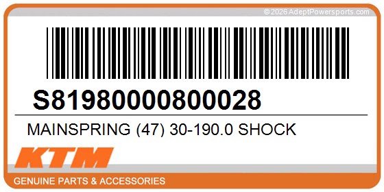 KTM S81980000800028 Mainspring (47) 30-190.0 Shock