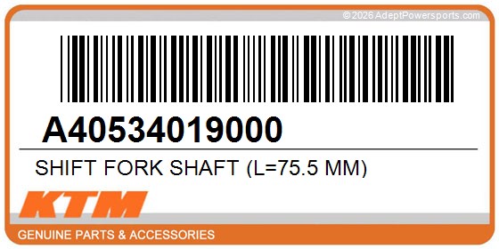 KTM A40534019000 Shift Fork Shaft (L=75.5 Mm)