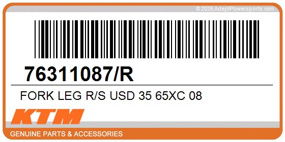 KTM 76311087/R Fork Leg R/S Usd 35 65Xc 08