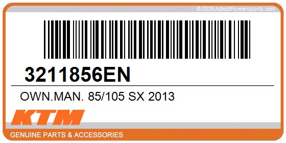 KTM 3211856EN Own.Man. 85/105 Sx 2013