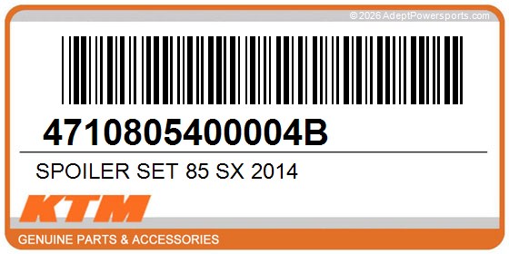 KTM 4710805400004B Spoiler Set 85 Sx 2014