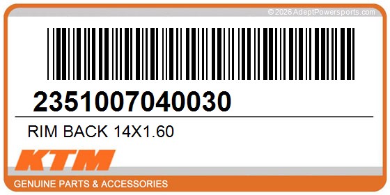 KTM 2351007040030 Rim Back 14X1.60