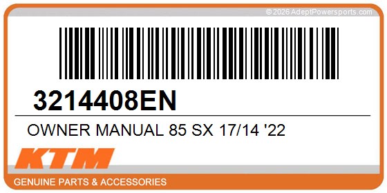 KTM 3214408EN Owner Manual 85 Sx 17/14 '22