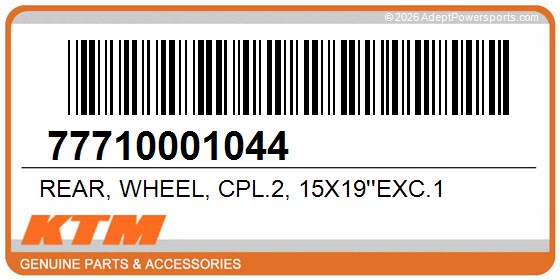 KTM 77710001044 Rear, Wheel, Cpl.2, 15X19''exc.1