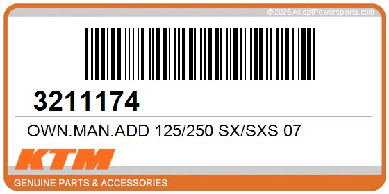 KTM 3211174 Own.Man.Add 125/250 Sx/Sxs 07