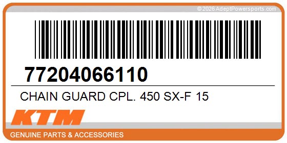 KTM 77204066110 Chain Guard Cpl. 450 Sx-F 15