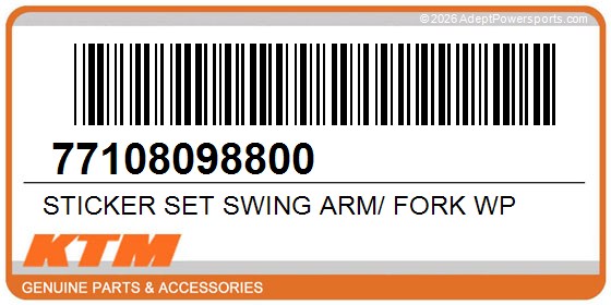 KTM 77108098800 Sticker Set Swing Arm/ Fork Wp