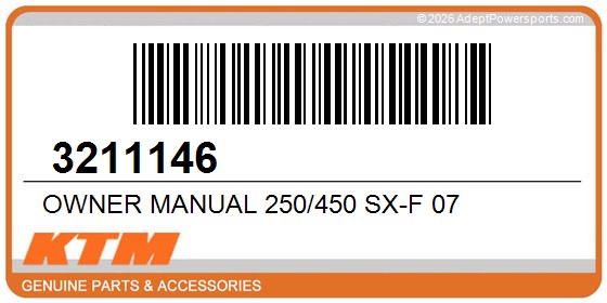 KTM 3211146 Owner Manual 250/450 Sx-F 07