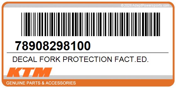 KTM 78908298100 Decal Fork Protection Fact.Ed.