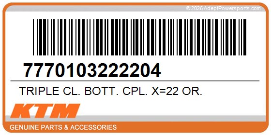 KTM 7770103222204 Triple Cl. Bott. Cpl. X=22 Or.