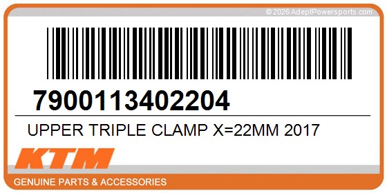 KTM 7900113402204 Upper Triple Clamp X=22Mm 2017