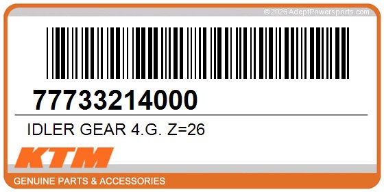 KTM 77733214000 Idler Gear 4.G. Z=26