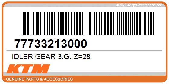 KTM 77733213000 Idler Gear 3.G. Z=28