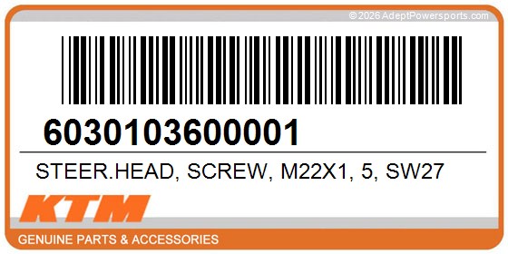 KTM 6030103600001 Steer.Head, Screw, M22x1, 5, Sw27