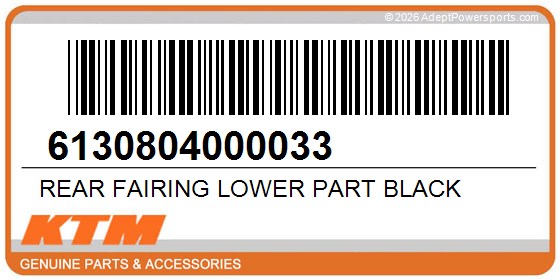 KTM 6130804000033 Rear Fairing Lower Part Black